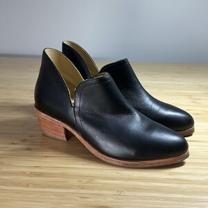 NISOLO Mia Everyday Ankle Boots Black Leather Women 7.5 Casual Western Boho